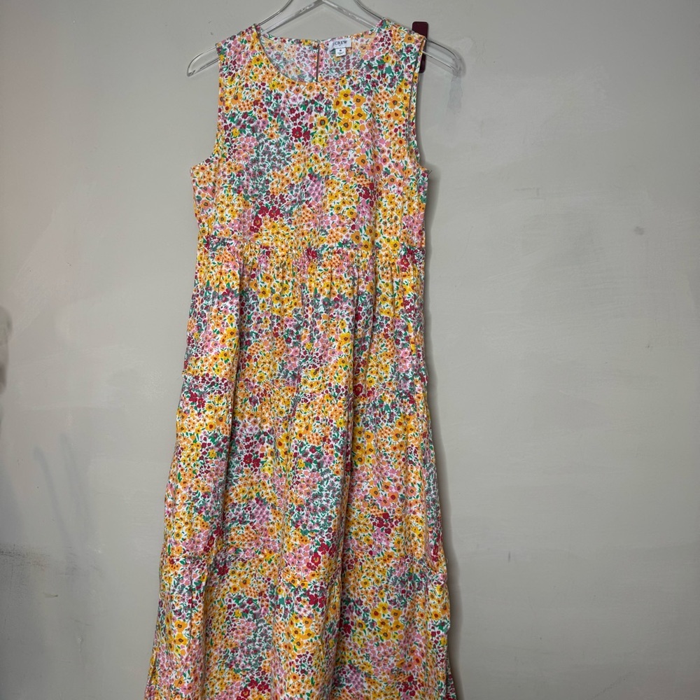 J.Crew Floral Sleeveless Midi Dress Size 8 - Picture 2 of 12
